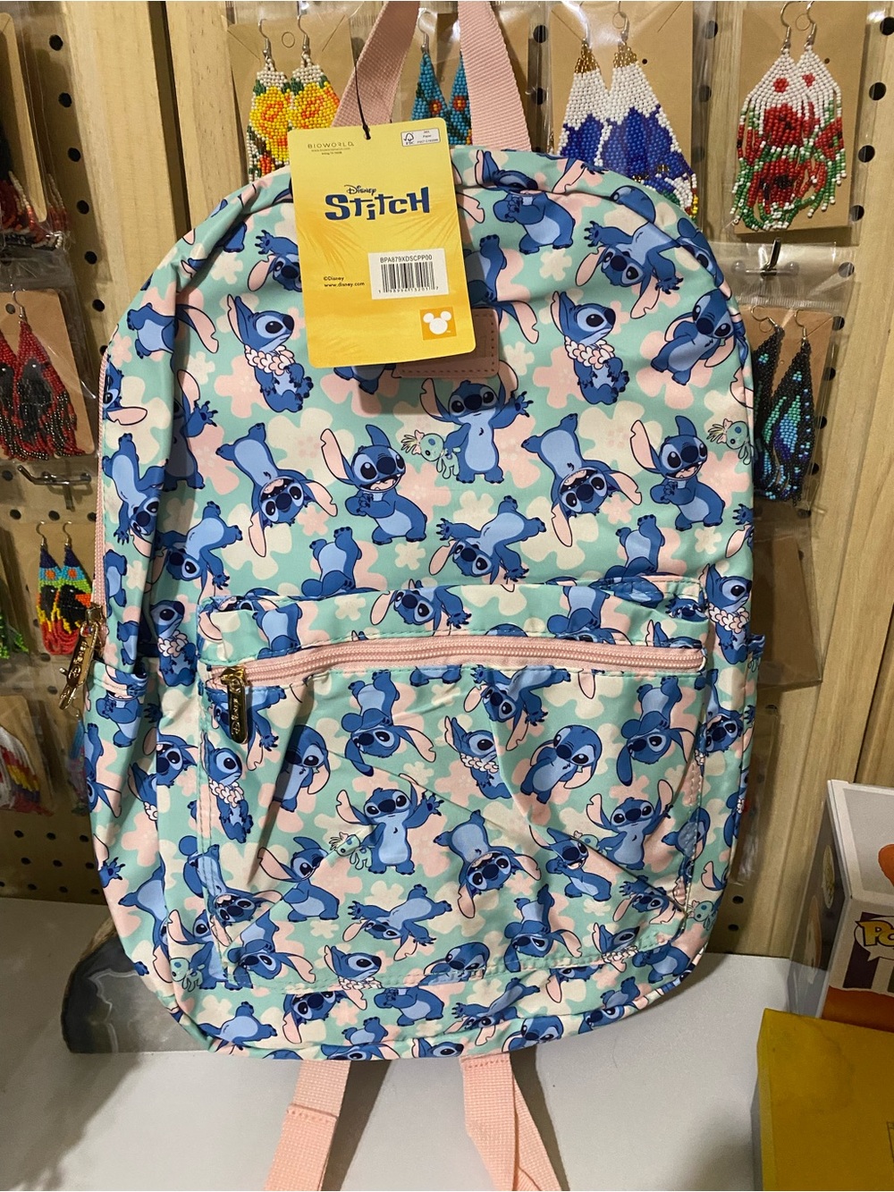 Bioworld Disney Stitch Backpack in Blue and Pink
